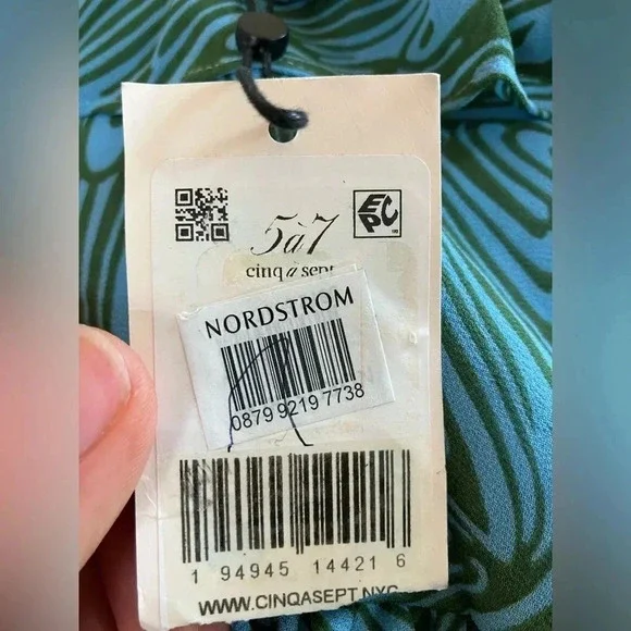 NWT Cinq a Sept Rayner Asymmetric  
Midi Ruffle High Slit Dress - Picture 8 of 11